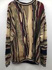 Coogi Mens Multicolor Abstract Long Sleeve Crew Neck Pullover Sweater Size XXXL