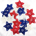 18Pcs 4Th of July Star Rattan Decoration, Red Blue White Stars for 4Th of July I