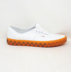 Vans Authentic Low Translucent White Orange Skate Classic Shoe Sneaker Mens Size