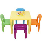 Plastic Kids Table And 4 Chairs Set Toddler Reading Writing For Boys Or Girls