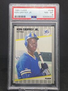 1989 Fleer baseball Ken Griffey Jr Rookie card #548 PSA 8 NM-MT QTY!!