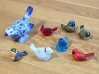 Vintage BIRD FIGURINES Lot Porcelain Resin Ceramic Art Glass Cast Iron Cardinals