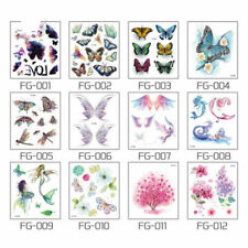 Flowers Butterfly Tattoo Waterproof Body Temporary Tattoos Sticker Removable US
