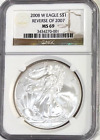 New Listing2008-W Burnished Silver Eagle $1 REVERSE OF 2007  NGC MS69 #001  🇺🇸