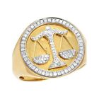 1Ct RoundCut Real Moissanite Cluster Men's Pinky Ring 14K Yellow Gold Plated