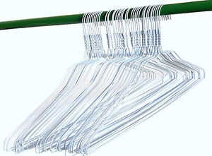 100 Shirt Wire Hangers 18 inches White 14.5 Gauge 18 inches Box of 100