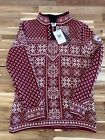 Women's Dale Of Norway Peace Sweater Red Size Medium 100% Wool