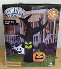 New Gemmy 7ft Tall Halloween Inflatable Ghostly Tree & Pumpkin Scene Lights Up