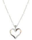 Montana Silversmiths Women's Facets Of Love Rose Gold Heart Necklace Silver