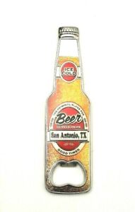 San Antonio Texas Souvenirs Beer Bottle Shape Opener Enamel Fridge Magnet Orange