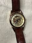 Fossil Watch Women's Gold Tone SK 3 Japan Skeleton Style Brown Leather Band