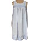 nightgown M blue 5oz cotton embroidery CHARTER CLUB 34
