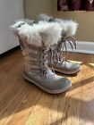 SOREL Joan Of Arctic Womens Size 7 Gray Coral Waterproof Snow Boots NL2114-005