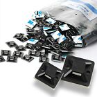 Lot of 100 Self Adhesive Cable Tie Mounts 3M Adhesive Backed Zip Tie Base Holder