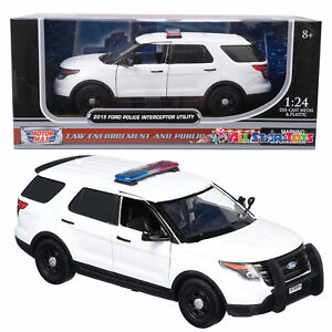 IN STOCK 2015 Ford Explorer Police Diecast 1:24 Motormax Unmarked WHITE 76959