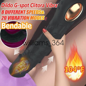 Rabbit Vibrator Heated G-spot Dildo Clit Massager for Women Adult Sex Toy 8 Inch