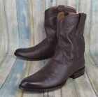Cuero Smooth Brown Leather Western Boots men's Size 11.5 Triple Wide (EEE)