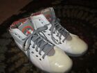 Jordans White Gray Orange Mid Top Basketball Shoes Sneakers Size 13 317223-102
