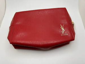 Yves Saint Laurent YSL Beauty Red Makeup Cosmetic Bag Travel Pouch Brand New!