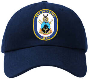 LHD-7 USS Iwo Jima Badge Navy Baseball Cap Hat Hook and Loop Closure