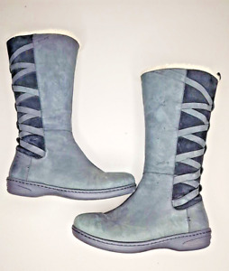 Teva Boots Women’s 10 Figueroa Tall Black Nubuck Leather Sherpa 1003416 EUC