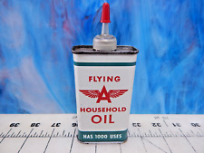 Flying A Gasoline UN-OPENED Top Household Oil Can Handy Oiler Tin 4oz Tidewater