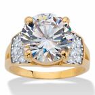 PalmBeach Jewelry 6.35 TCW Gold-Plated Round Cubic Zirconia Engagement Ring