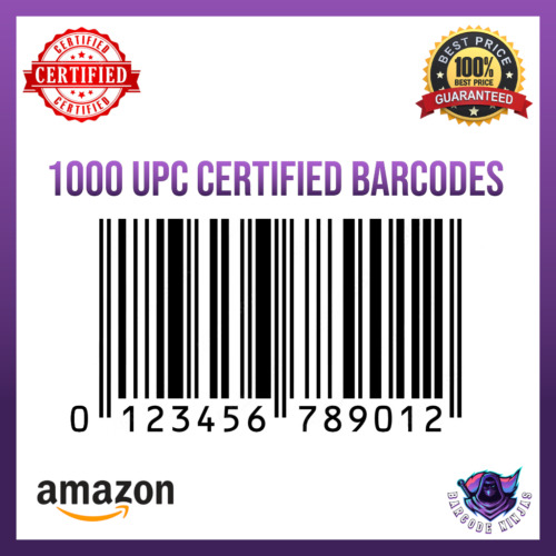 1000 UPC EAN Codes Barcode Amazon Certified Compliant with GS1