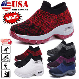 Women's Running Shoes Sports Air Cushion Gym Sock Shoes Walking Casual Sneakers