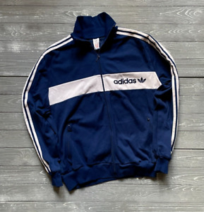 Adidas Retro Vintage 80s 90s Made in Yugoslavia Blue Track Top Jacket Size D9 XL