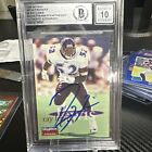 1996 Skybox Impact Rookie On Card Auto Ray Lewis Beckett 10
