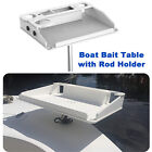 SUVWINNER Boat Bait Table/Boat Fillet Table/Boat Cutting Board with Rod Holder
