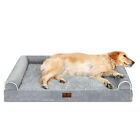 Large Dog Bed Orthopedic Memory Foam Waterproof Sofa withRemovable Bolster Cover