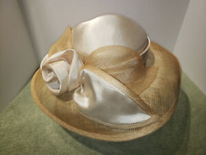 Beige with Rose Something Special Sinamay Straw Lady’s Women’s Derby Church