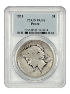 1921 $1 PCGS VG08 (High Relief)