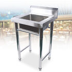 Stainless Steel Mount Standing Kitchen Sink Single Bowl Commercial Sink Square