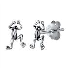 Frog Earrings 925 Sterling Silver 9mm Tiny Push Back Studs