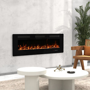 Electric Fireplace Recessed Ultra Thin Insert &Remote Control 40''/50''/60''
