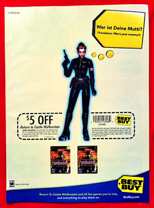2003 RETURN TO CASTLE WOLFENSTEIN Xbox PS2 Game = BEST BUY Print AD w/Coupon