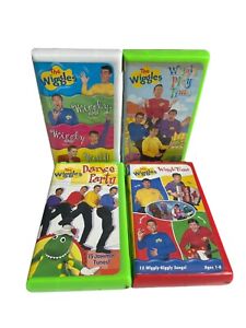 Set Of 4 The Wiggles Dance VHS Tapes TV Show Dance Party Songs Childrens