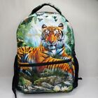 Jungle Tiger Nature 16 Inch Satin Full Size Student Backpack School Bag