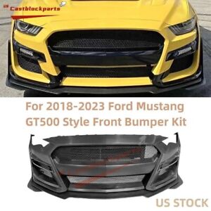 Perfect Fit 2018-2023 Ford Mustang GT500 Style Front Bumper Conversion w/ Grille