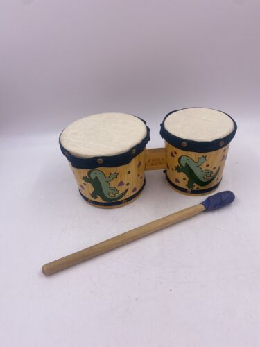 First Act Discovery Bongos with Stick Drums for Kids Fun Musical Toys Iguana