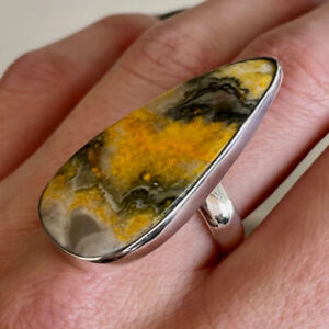 Bumble Bee Jasper 925 Sterling Silver Ring Christmas Jewelry All Size MP-665