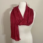 Burberry Red Silk Crinkle Scarf