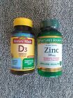 Lot Of 2.. D3 1000 iu & Zinc 50 Mg..Brand New Sealed..Expires 11/2025