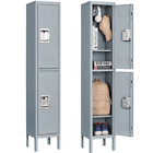Metal Lockers Storage Cabinet w/Lock Door for Office School Gym Hotel Employees