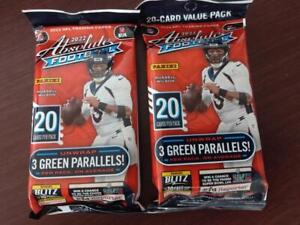 2022 Panini Absolute NFL Football Factory Sealed Cello Pack Lot of TWO PACKS