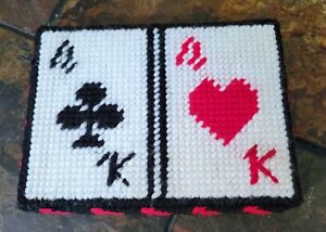 Playing Card Holder Handmade Needlepoint Embroidered Card Deck Holder Game Night