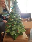 Vintage Green Holland Mold Ceramic Christmas Tree 19” W/ Star Base